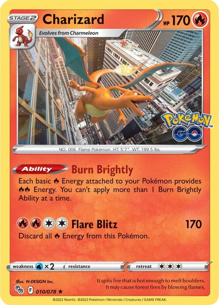 Charizard 010/078 (Pokemon GO)  - Holofoil | Good Games Morley