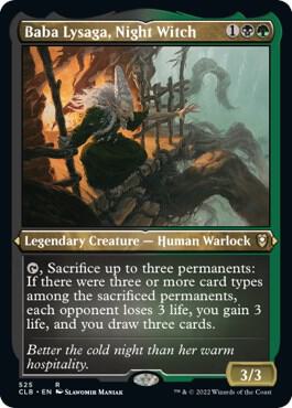 Baba Lysaga Night Witch Foil Etched 525 (Commander Legends: Battle for Baldur's Gate)  - Foil | Good Games Morley