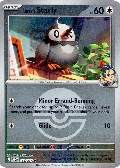 Larry's Starly 168/217 (ME: Ascended Heroes)  - Poke Ball Holofoil | Good Games Morley