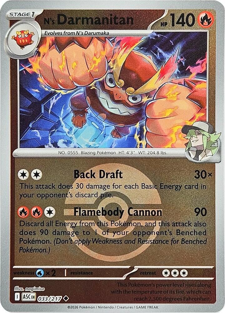 N's Darmanitan 033/217 (ME: Ascended Heroes)  - Poke Ball Holofoil | Good Games Morley