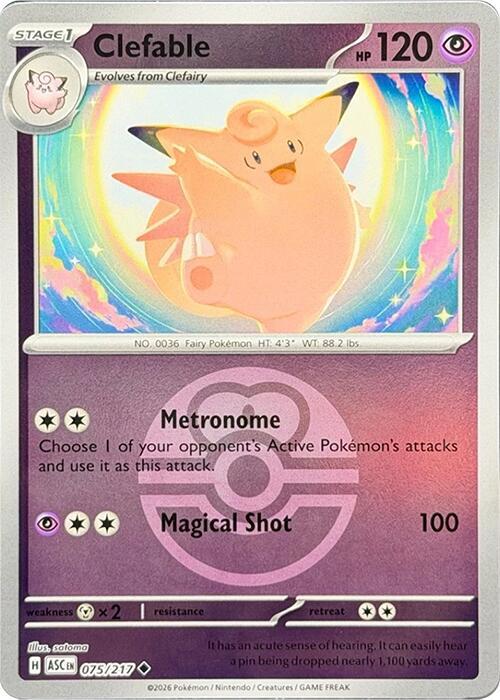 Clefable Love Ball 075/217 (ME: Ascended Heroes)  - Love Ball Holofoil | Good Games Morley