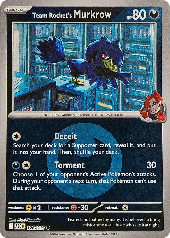 Team Rocket's Murkrow 126/217 (ME: Ascended Heroes)  - Energy Holofoil | Good Games Morley