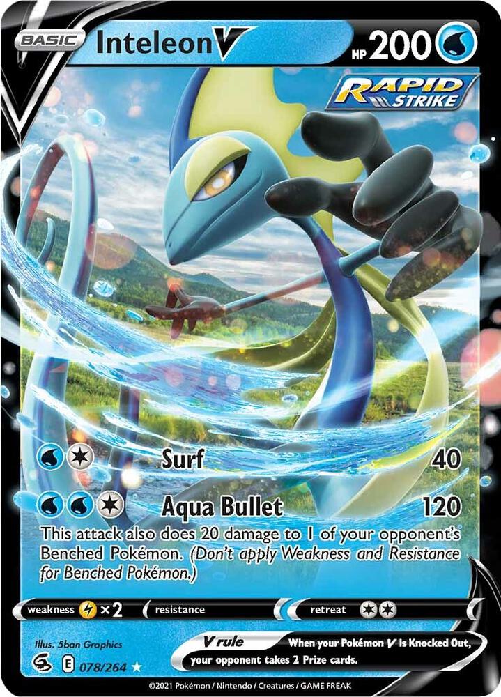 Inteleon V 078/264 (SWSH08: Fusion Strike)  - Holofoil | Good Games Morley