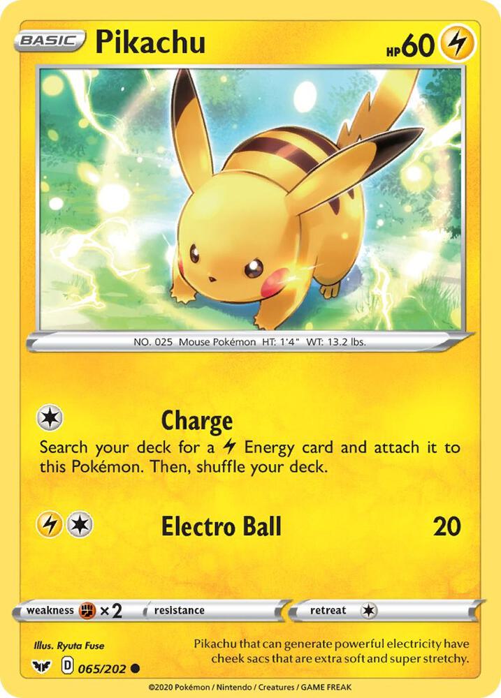 Pikachu 065/202 (SWSH01: Sword & Shield Base Set)  | Good Games Morley