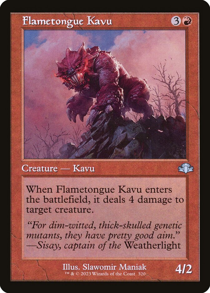 Flametongue Kavu 320/261 (Dominaria Remastered)  - Retro | Good Games Morley