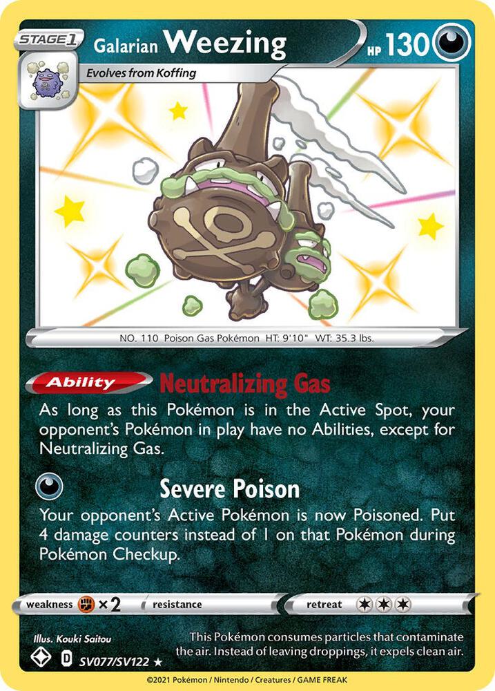 Galarian Weezing SV077/SV122 (Shining Fates: Shiny Vault)  - Holofoil | Good Games Morley