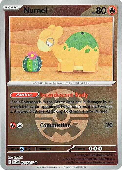 Numel 027/217 (ME: Ascended Heroes)  - Quick Ball Holofoil | Good Games Morley