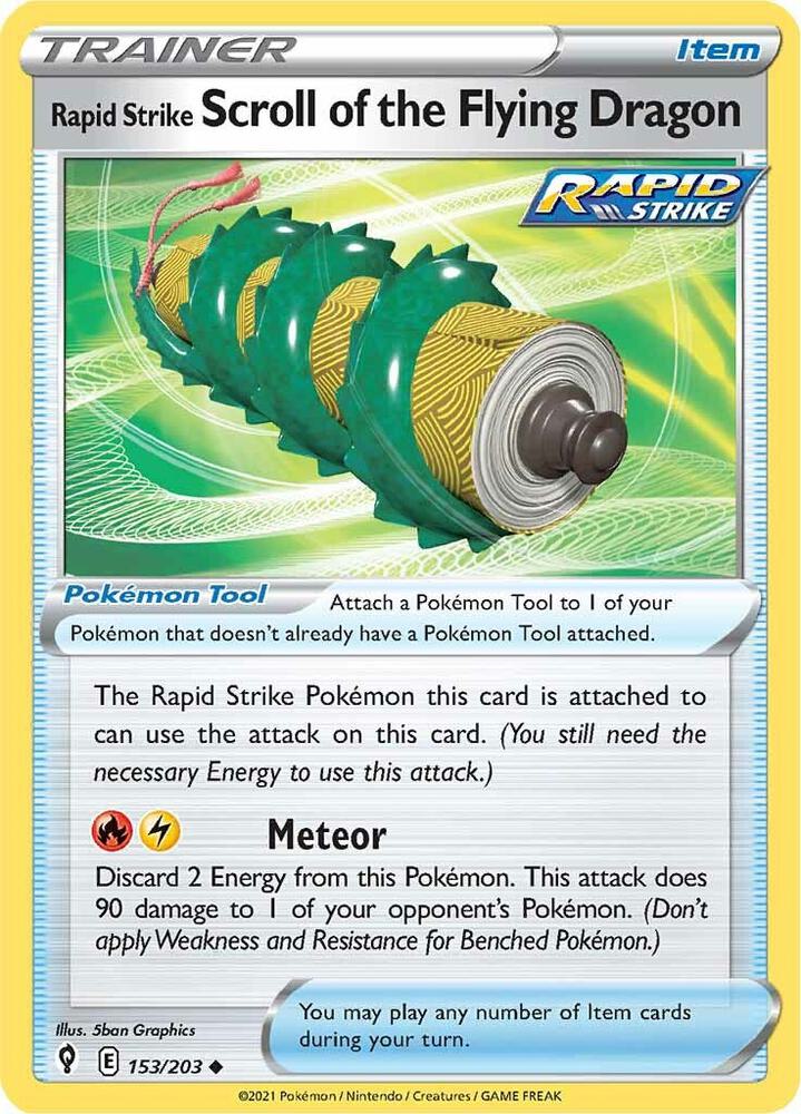 Rapid Strike Scroll of the Flying Dragon 153/203 (SWSH07: Evolving Skies)  | Good Games Morley