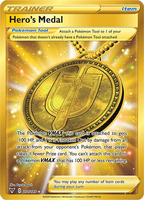 Heros Medal Secret 201/185 (SWSH04: Vivid Voltage)  - Holofoil | Good Games Morley