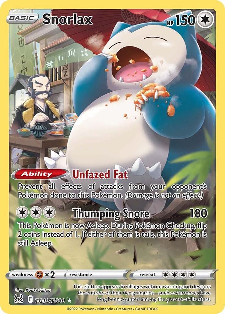 Snorlax TG10/TG30 (SWSH11: Lost Origin Trainer Gallery)  - Holofoil | Good Games Morley