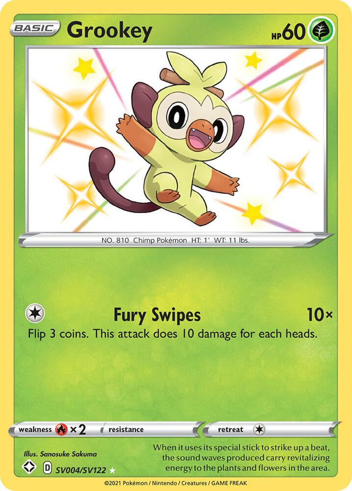 Grookey SV004/SV122 (Shining Fates: Shiny Vault)  - Holofoil | Good Games Morley
