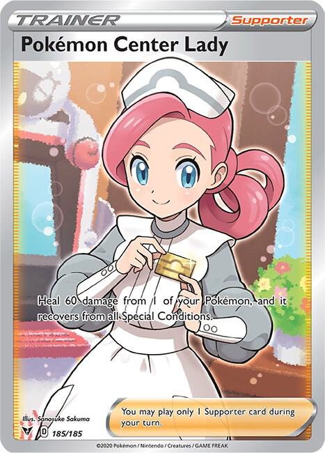 Pokemon Center Lady Full Art 185/185 (SWSH04: Vivid Voltage)  - Holofoil | Good Games Morley