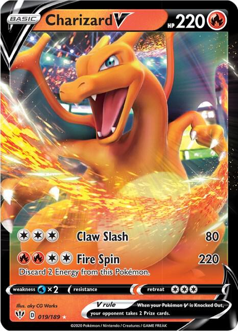 Charizard V 019/189 (SWSH03: Darkness Ablaze)  - Holofoil | Good Games Morley