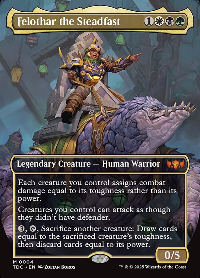 Felothar the Steadfast 4 (Commander: Tarkir: Dragonstorm)  - Borderless Foil | Good Games Morley