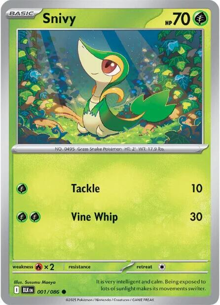 Snivy 001/086 (SV: Black Bolt)  - Holofoil | Good Games Morley