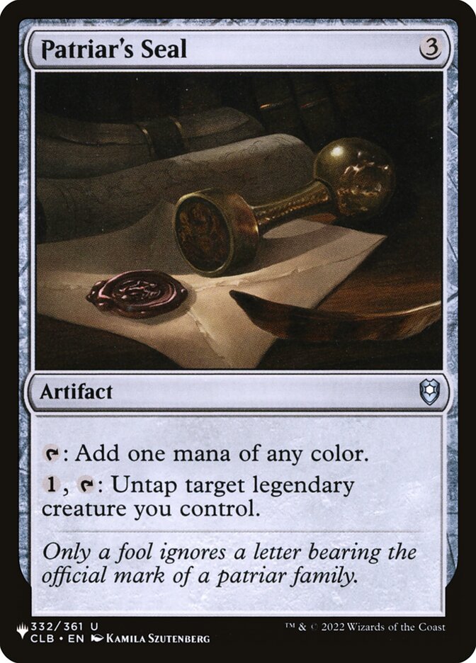 Patriar's Seal 332/361 (The List Reprints)  | Good Games Morley