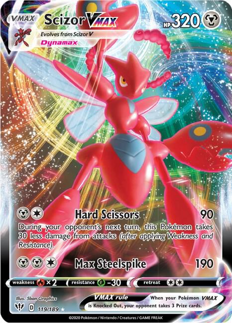 Scizor VMAX 119/189 (SWSH03: Darkness Ablaze)  - Holofoil | Good Games Morley