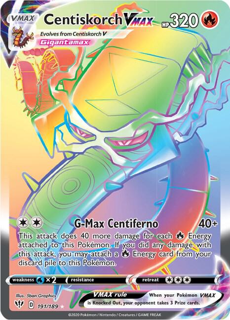 Centiskorch VMAX Secret 191/189 (SWSH03: Darkness Ablaze)  - Holofoil | Good Games Morley
