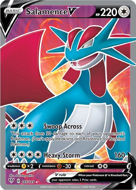 Salamence V 185/189 (SWSH03: Darkness Ablaze)  - Holofoil | Good Games Morley