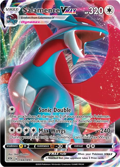 Salamence VMAX 144/189 (SWSH03: Darkness Ablaze)  - Holofoil | Good Games Morley
