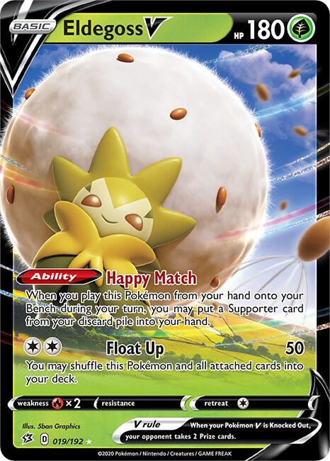 Eldegoss V 019/192 (SWSH02: Rebel Clash)  - Holofoil | Good Games Morley