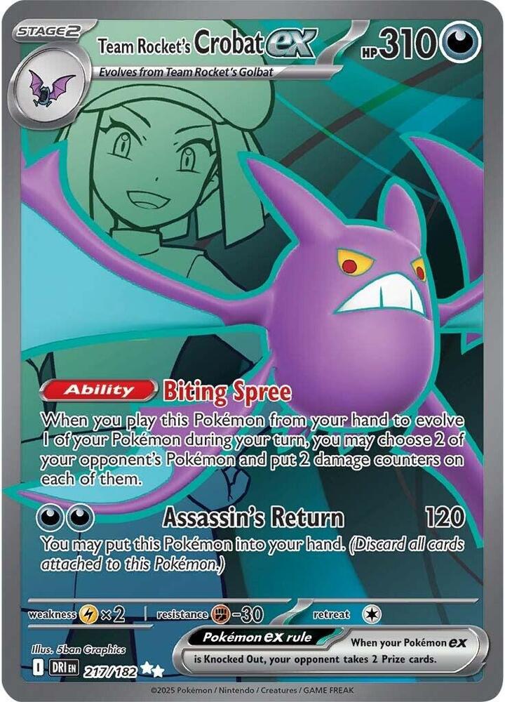 Team Rocket's Crobat ex 217/182 (SV10: Destined Rivals)  - Holofoil | Good Games Morley