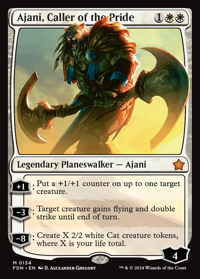 Ajani, Caller of the Pride 134 (Foundations)  - Foil | Good Games Morley