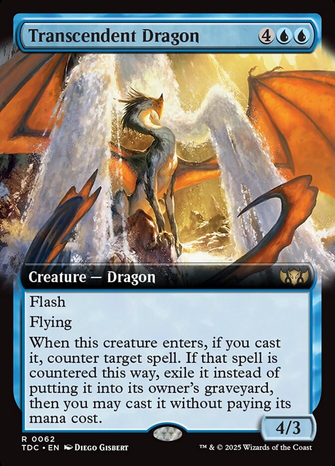 Transcendent Dragon 62 (Commander: Tarkir: Dragonstorm)  - Extended Art | Good Games Morley