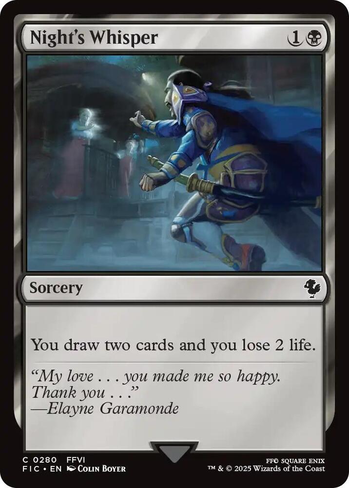 Night's Whisper 280 (Commander: FINAL FANTASY)  - Surge Foil | Good Games Morley