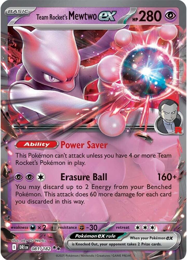 Team Rocket's Mewtwo ex 081/182 (SV10: Destined Rivals)  - Holofoil | Good Games Morley