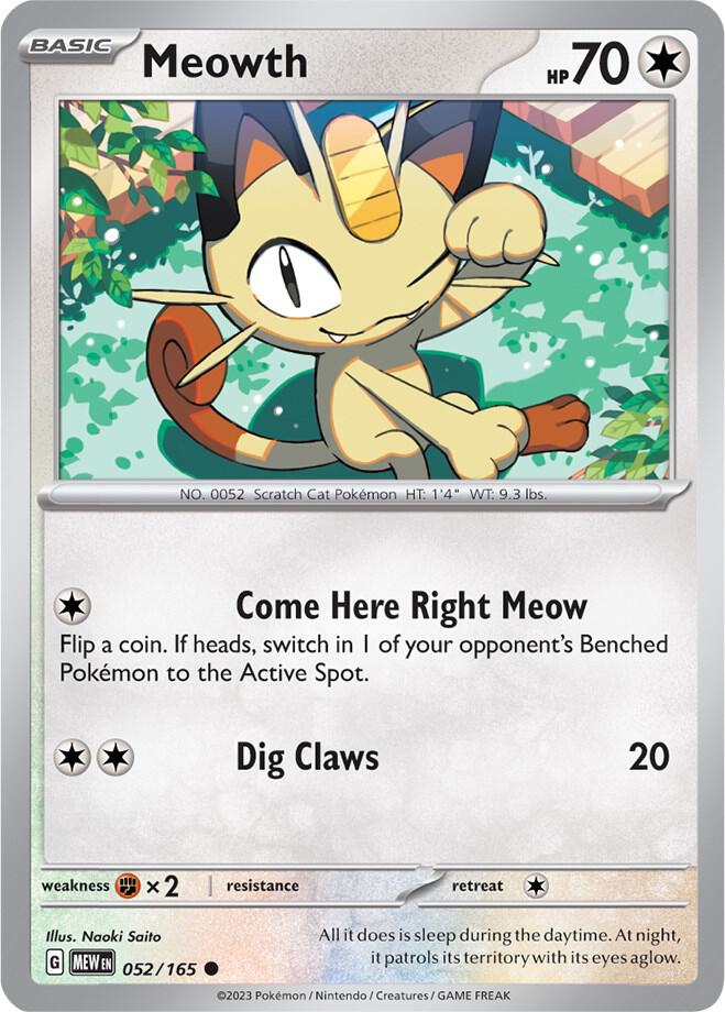 Meowth 052/165 (SV: Scarlet & Violet 151)  | Good Games Morley