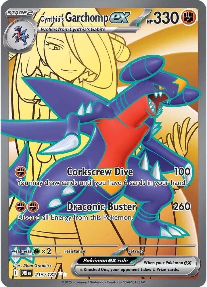 Cynthia's Garchomp ex 215/182 (SV10: Destined Rivals)  - Holofoil | Good Games Morley