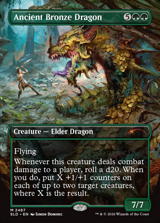 Ancient Bronze Dragon 2487 (Secret Lair Drop Series)  - Borderless Foil | Good Games Morley