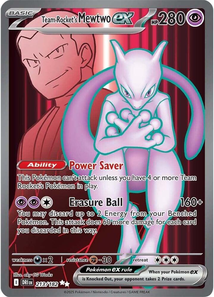 Team Rocket's Mewtwo ex 213/182 (SV10: Destined Rivals)  - Holofoil | Good Games Morley