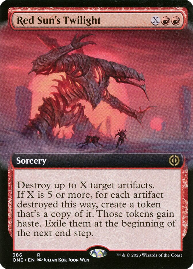 Red Sun's Twilight 386/271 (Phyrexia: All Will Be One)  - Extended Art | Good Games Morley