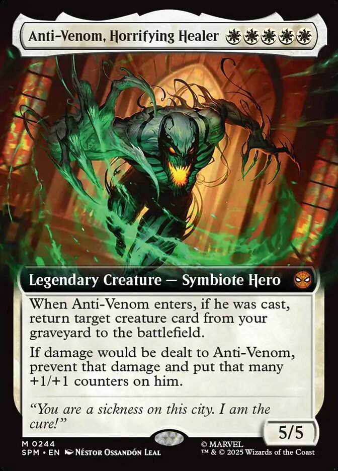 Anti Venom Horrifying Healer Extended Art 244 (Marvel's Spider-Man)  - Extended Art Foil | Good Games Morley