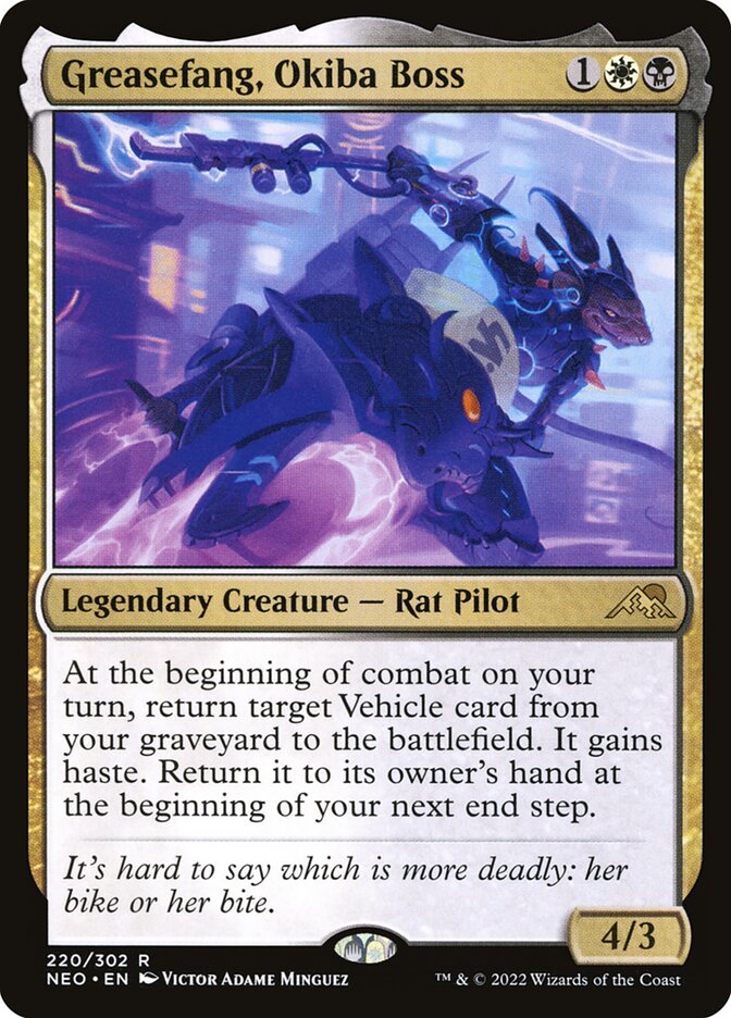 Greasefang, Okiba Boss 220 (Kamigawa: Neon Dynasty)  - Foil | Good Games Morley