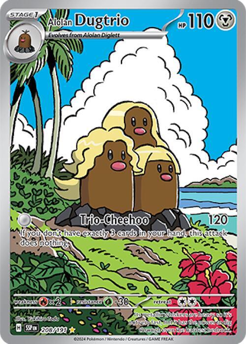 Alolan Dugtrio 208/191 (SV08: Surging Sparks)  - Holofoil | Good Games Morley