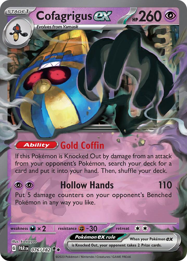 Cofagrigus ex 076/182 (SV04: Paradox Rift)  - Holofoil | Good Games Morley
