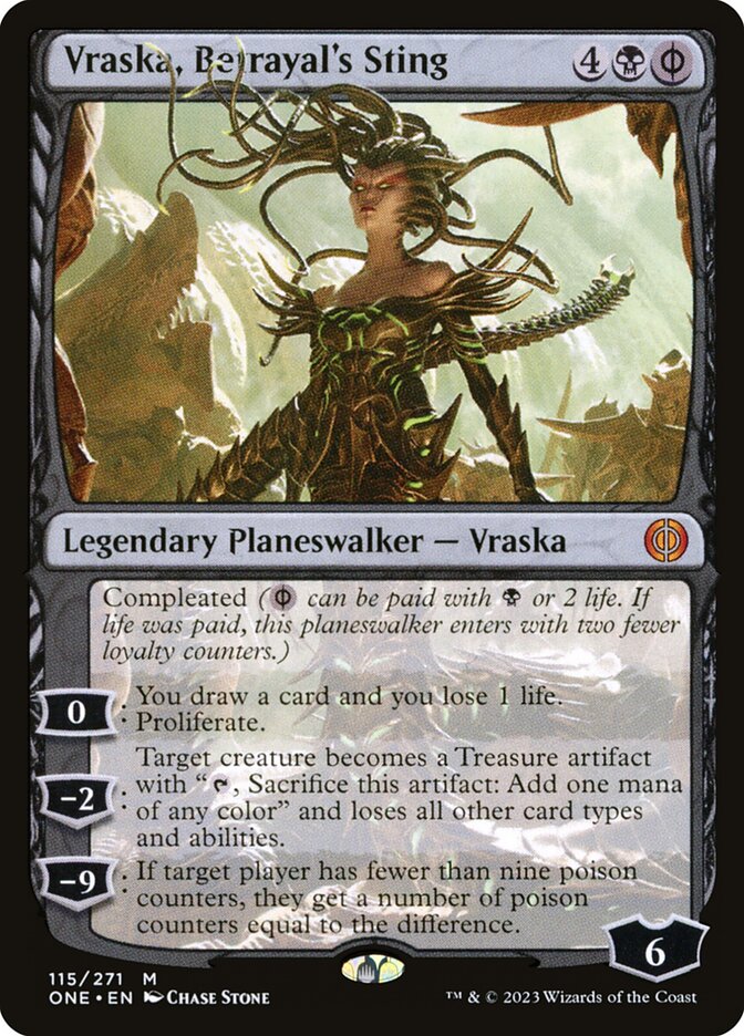 Vraska, Betrayal's Sting 115 (Phyrexia: All Will Be One)  - Foil | Good Games Morley