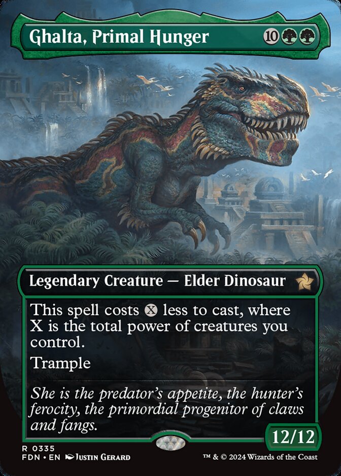 Ghalta, Primal Hunger 335/291 (Foundations)  - Borderless Foil | Good Games Morley