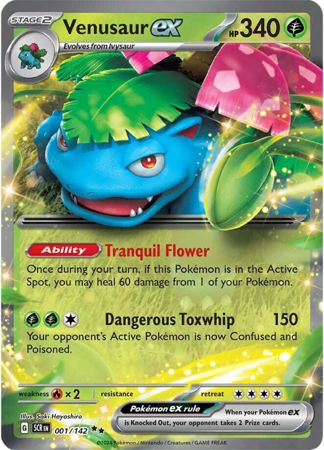 Venusaur ex 001/142 (SV07: Stellar Crown)  - Holofoil | Good Games Morley