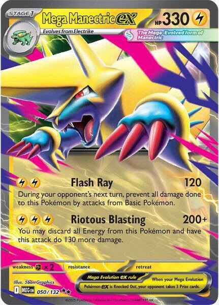 Mega Manectric ex 050 132 050/132 (ME01: Mega Evolution)  - Holofoil | Good Games Morley