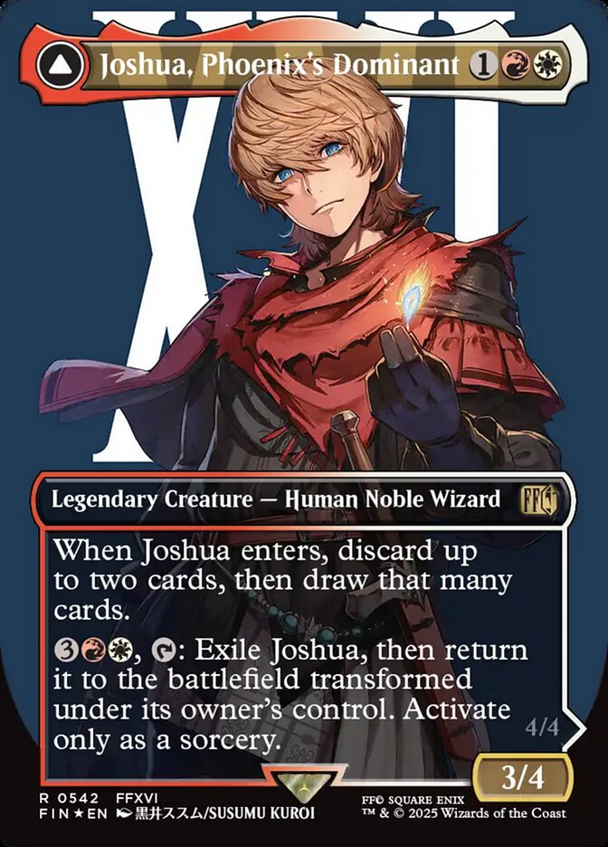 Joshua, Phoenix's Dominant // Phoenix, Warden of Fire 542/309 (FINAL FANTASY)  - Borderless Surge Foil | Good Games Morley