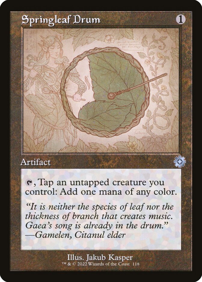 Springleaf Drum 118/63 (The Brothers' War: Retro Frame Artifacts)  - Foil | Good Games Morley