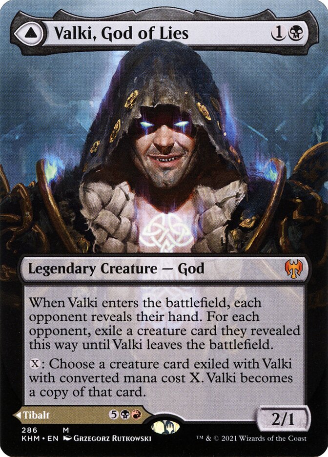 Valki, God of Lies // Tibalt, Cosmic Impostor 286/285 (Kaldheim)  - Borderless Foil | Good Games Morley