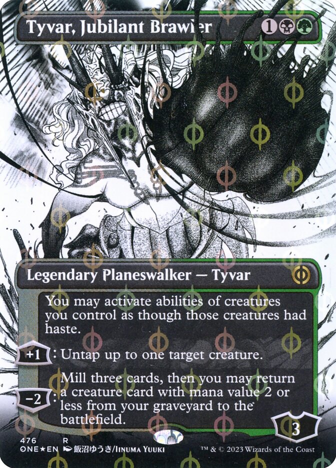 Tyvar, Jubilant Brawler 476/271 (Phyrexia: All Will Be One)  - Borderless Compleat Foil | Good Games Morley