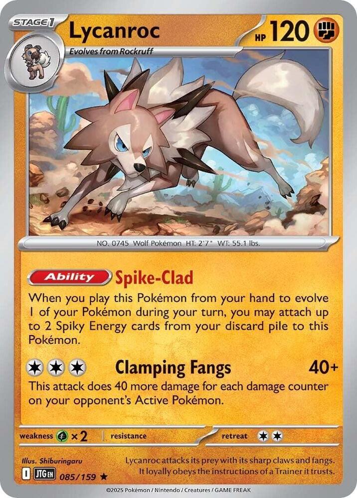 Lycanroc 085/159 (SV09: Journey Together)  - Holofoil | Good Games Morley