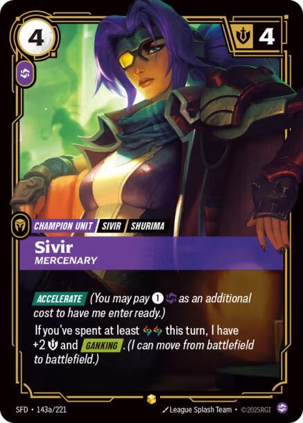 Sivir - Mercenary 143a/221 (Spiritforged)  - Foil | Good Games Morley