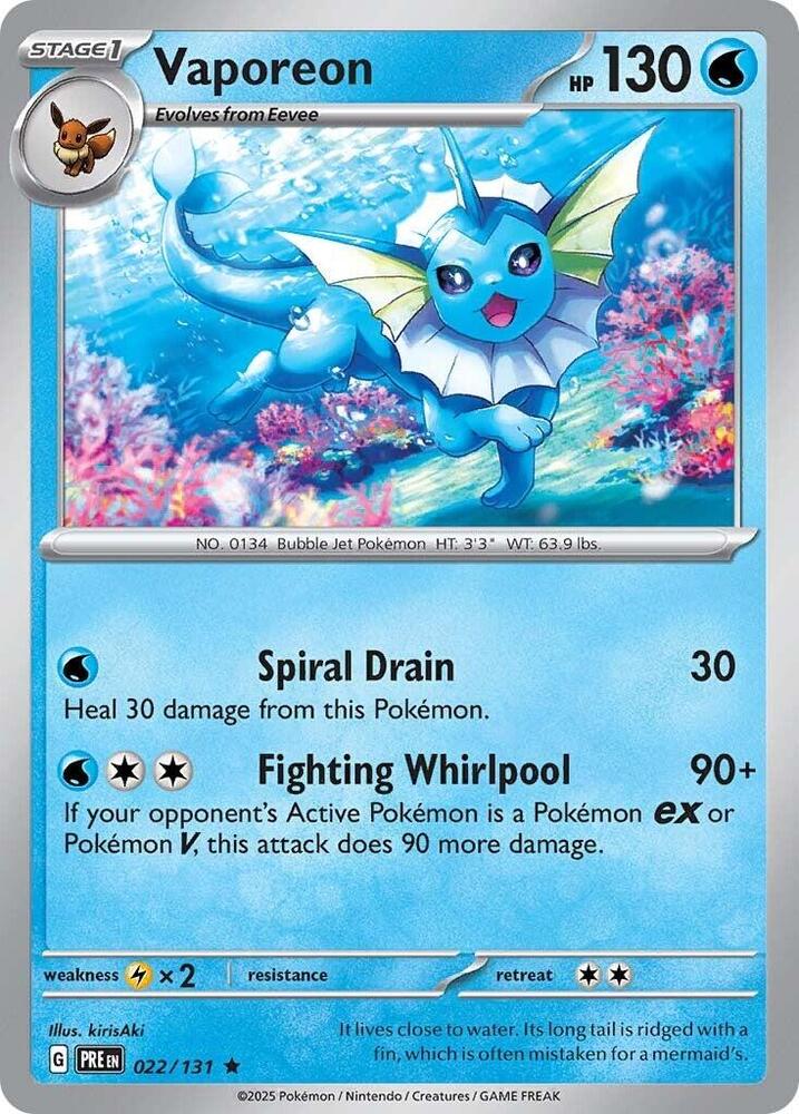 Vaporeon 022/131 (SV: Prismatic Evolutions)  - Holofoil | Good Games Morley